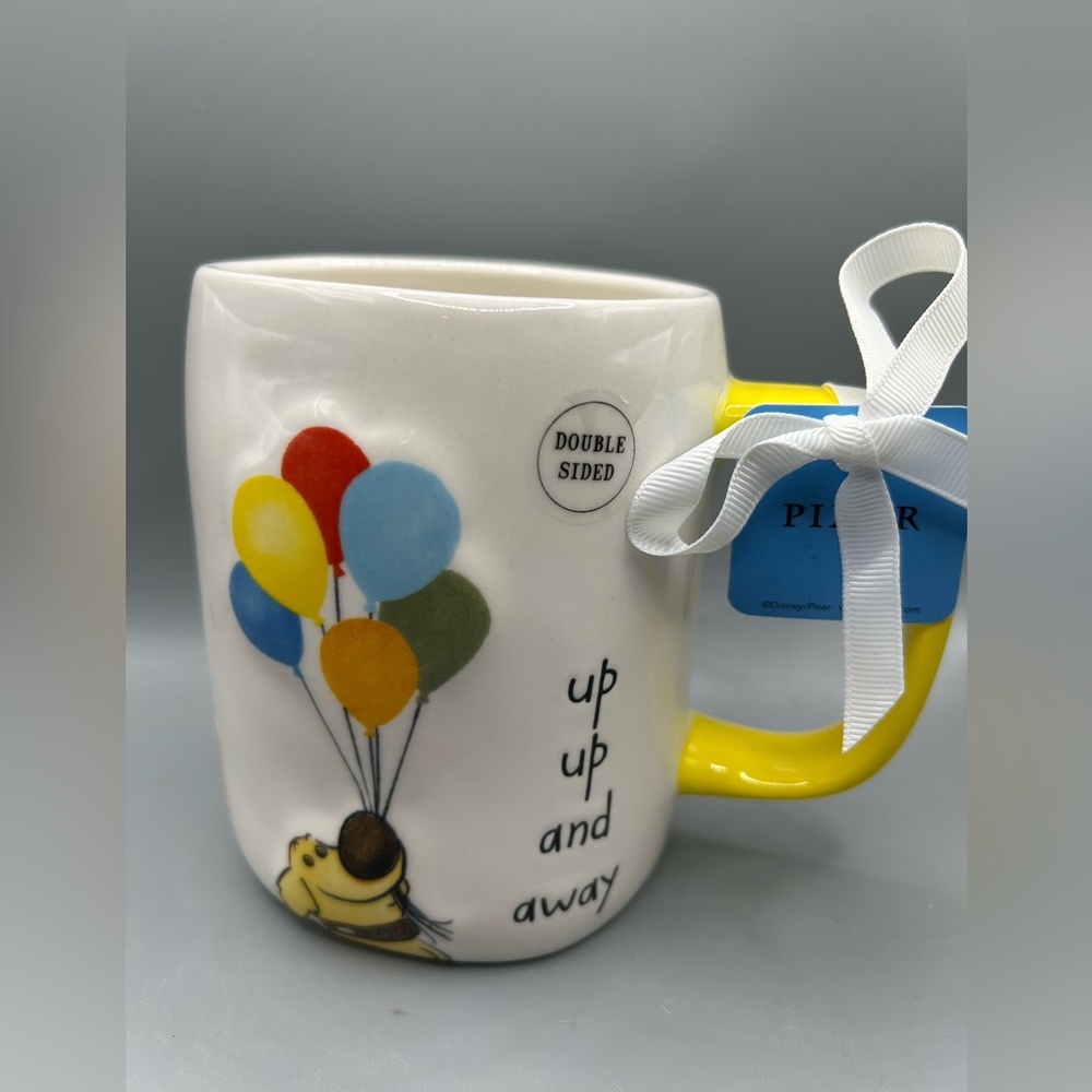 Rae Dunn Disney Pixar UP UP AND AWAY Mug UP Dug AND Balloons BRAND NEW